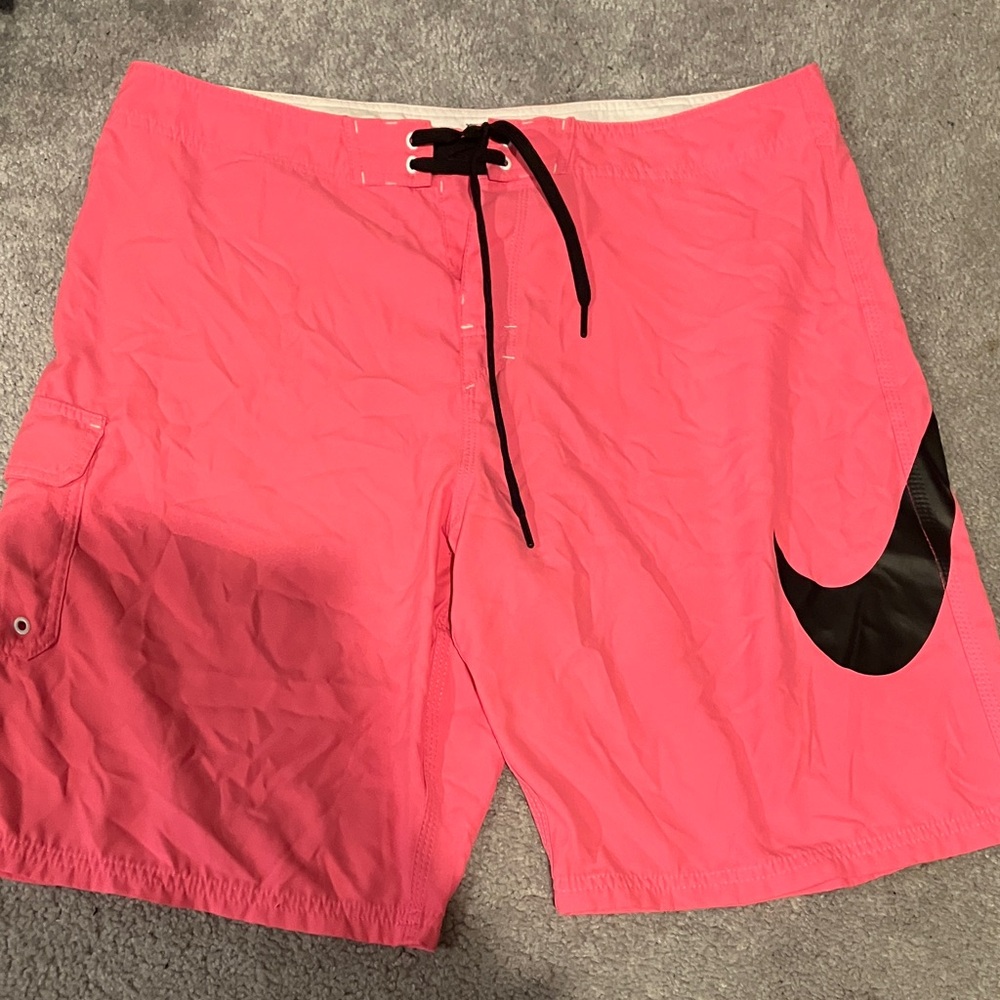 Nike Neon Bright Pink Swim Trunks
